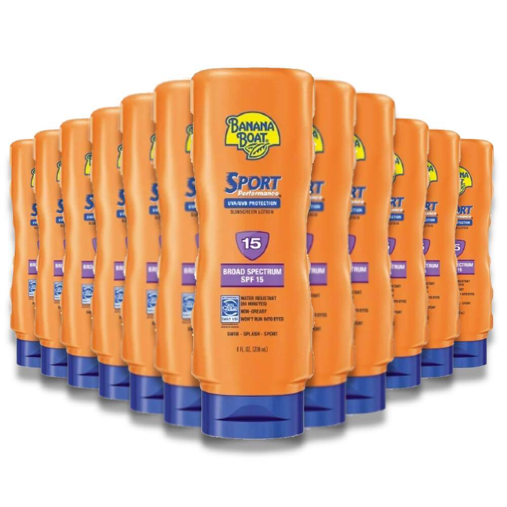 Banana Boat - Sport Performance Sunscreen Lotion, SPF 15 - 8 Oz - 12 Pack